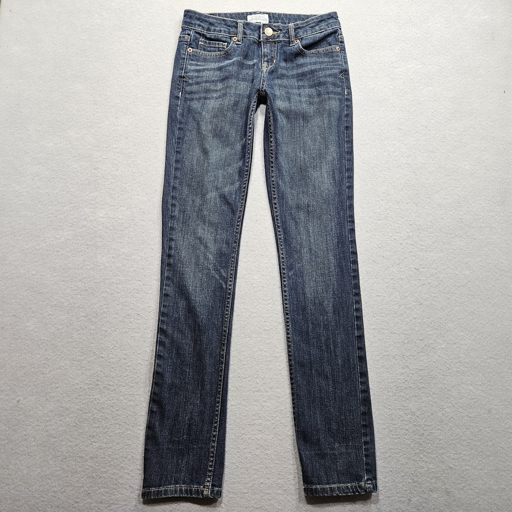 Aeropostale Bayla Skinny Jeans Womens 0 Blue Low Rise Dark Stretch Vintage 26x31